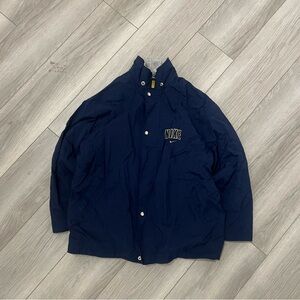 Nike Windbreaker Jacket Sherpa Lined VTG 90s Blue Zip Logo Parka Kids